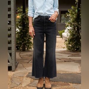 Frank & Eileen Galway Wide Leg Denim Pants, size 25, black color